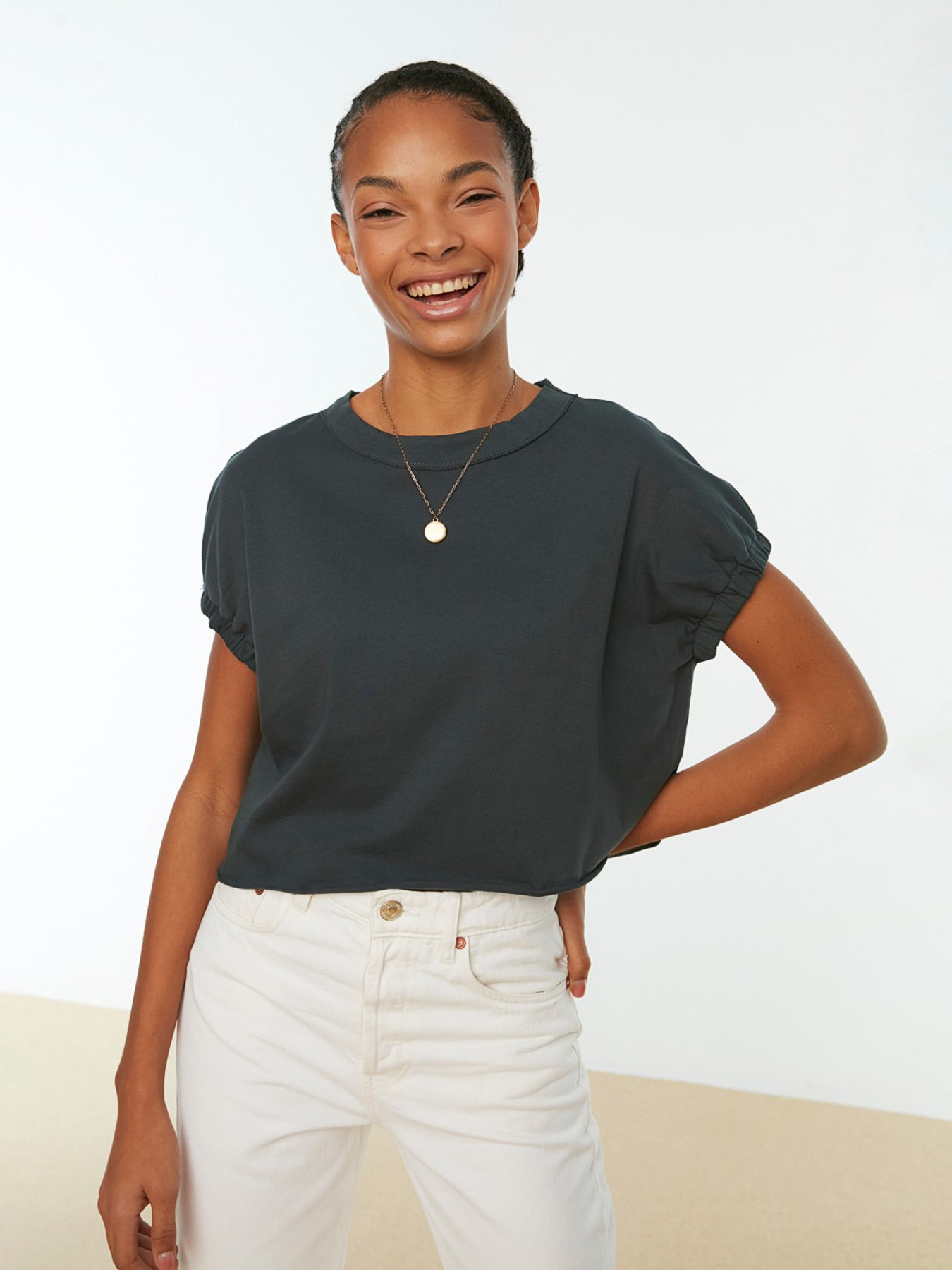 Футболка Trendyol модель TWOSS20TS1257/Antrasit Фото