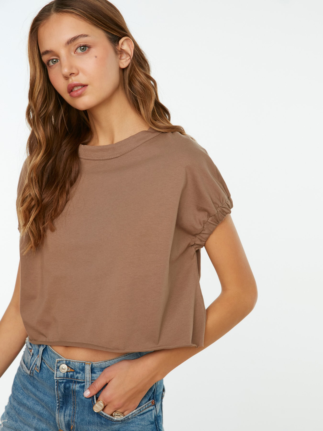 Футболка Trendyol модель TWOSS20TS1257/Vizon Фото