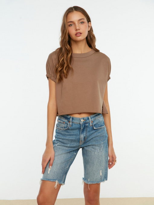 Футболка Trendyol модель TWOSS20TS1257/Vizon Фото