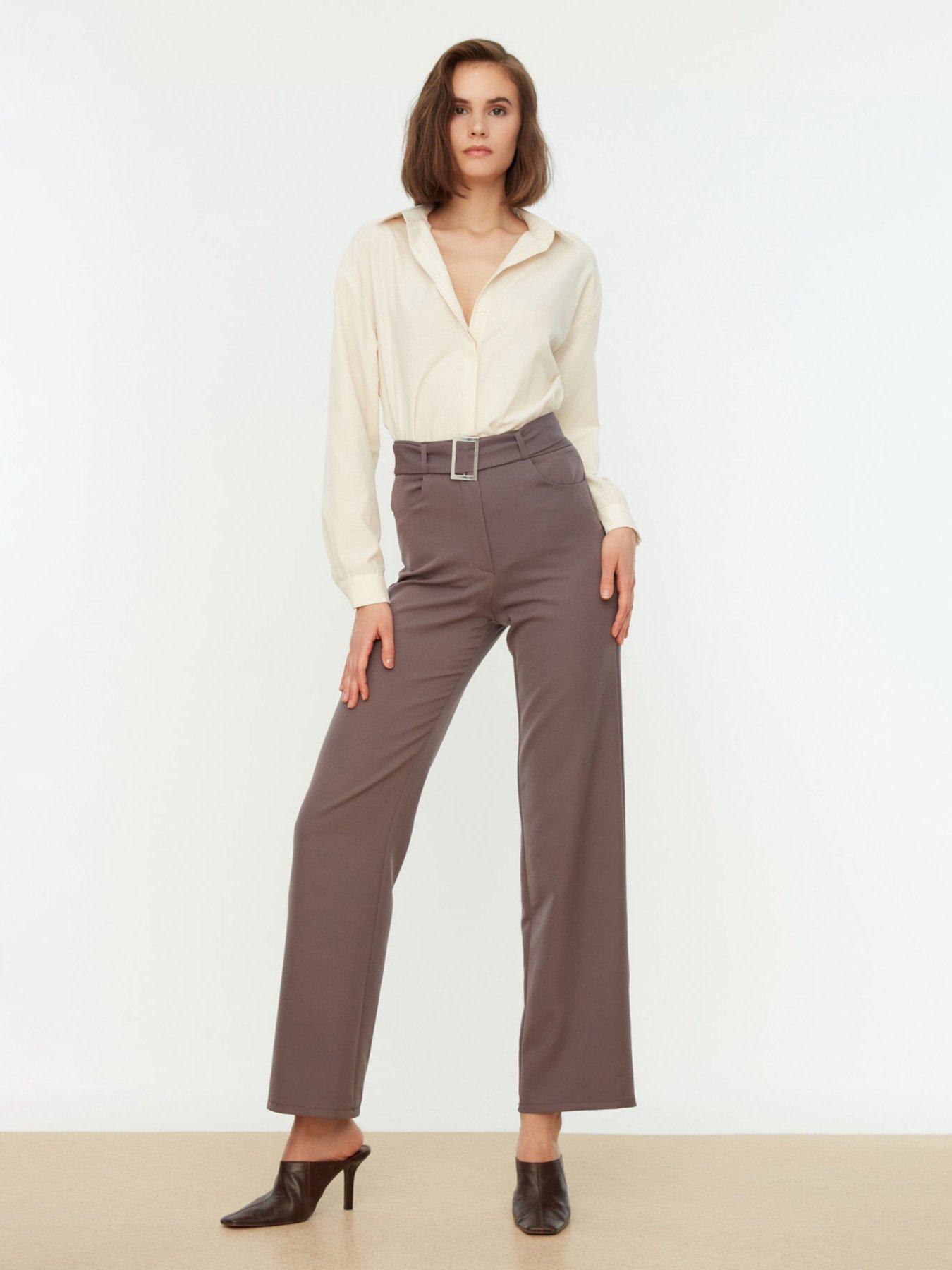 Штани класичні Trendyol модель TWOSS21PL0104/Antrasit Фото