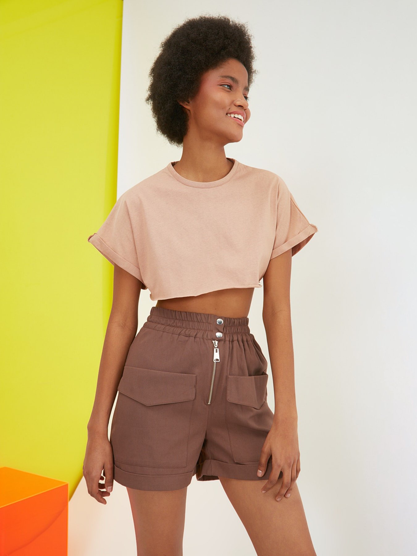 Шорти Trendyol модель TWOSS21SR0073/Kahverengi Фото