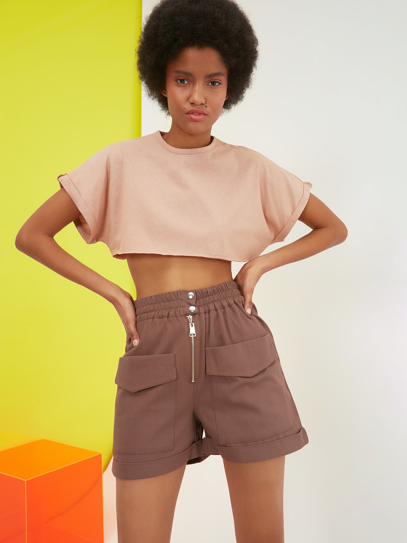 Шорти Trendyol модель TWOSS21SR0073/Kahverengi Фото