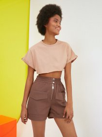 Повседневные шорты Trendyol модель TWOSS21SR0073/Kahverengi Фото