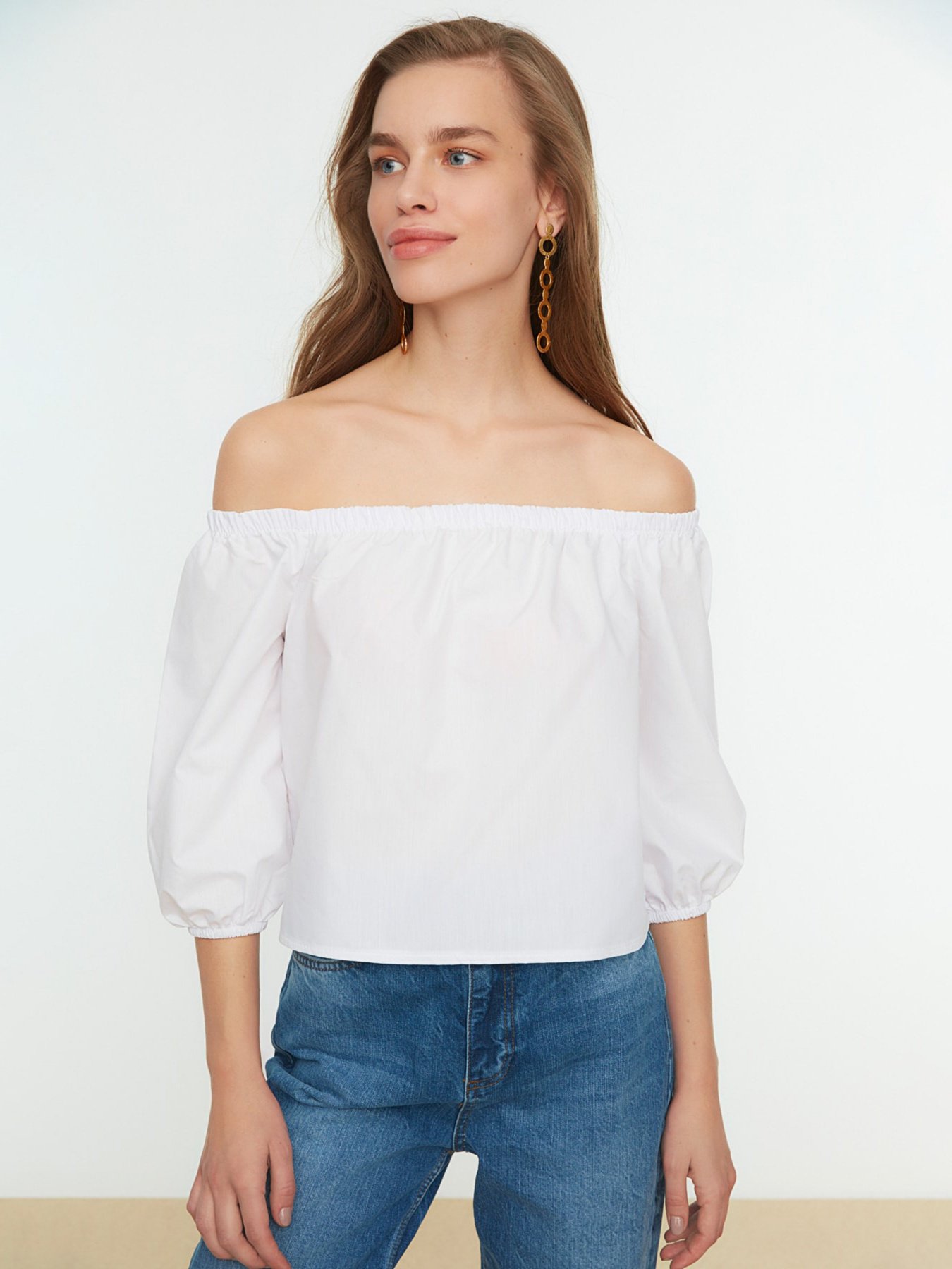 Блуза Trendyol модель TWOSS22BZ0164/Ekru Блуза Trendyol модель TWOSS22BZ0164/Ekru Фото