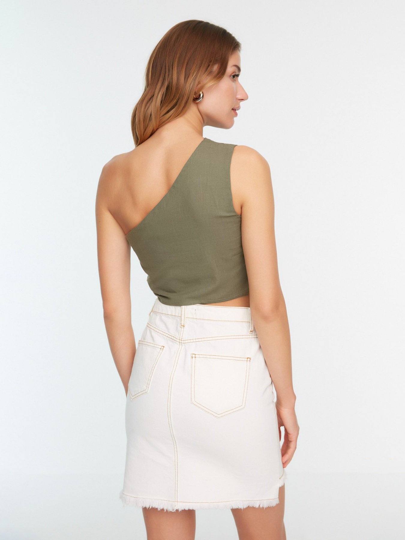 Топ Trendyol модель TWOSS22BZ0510/Haki Фото