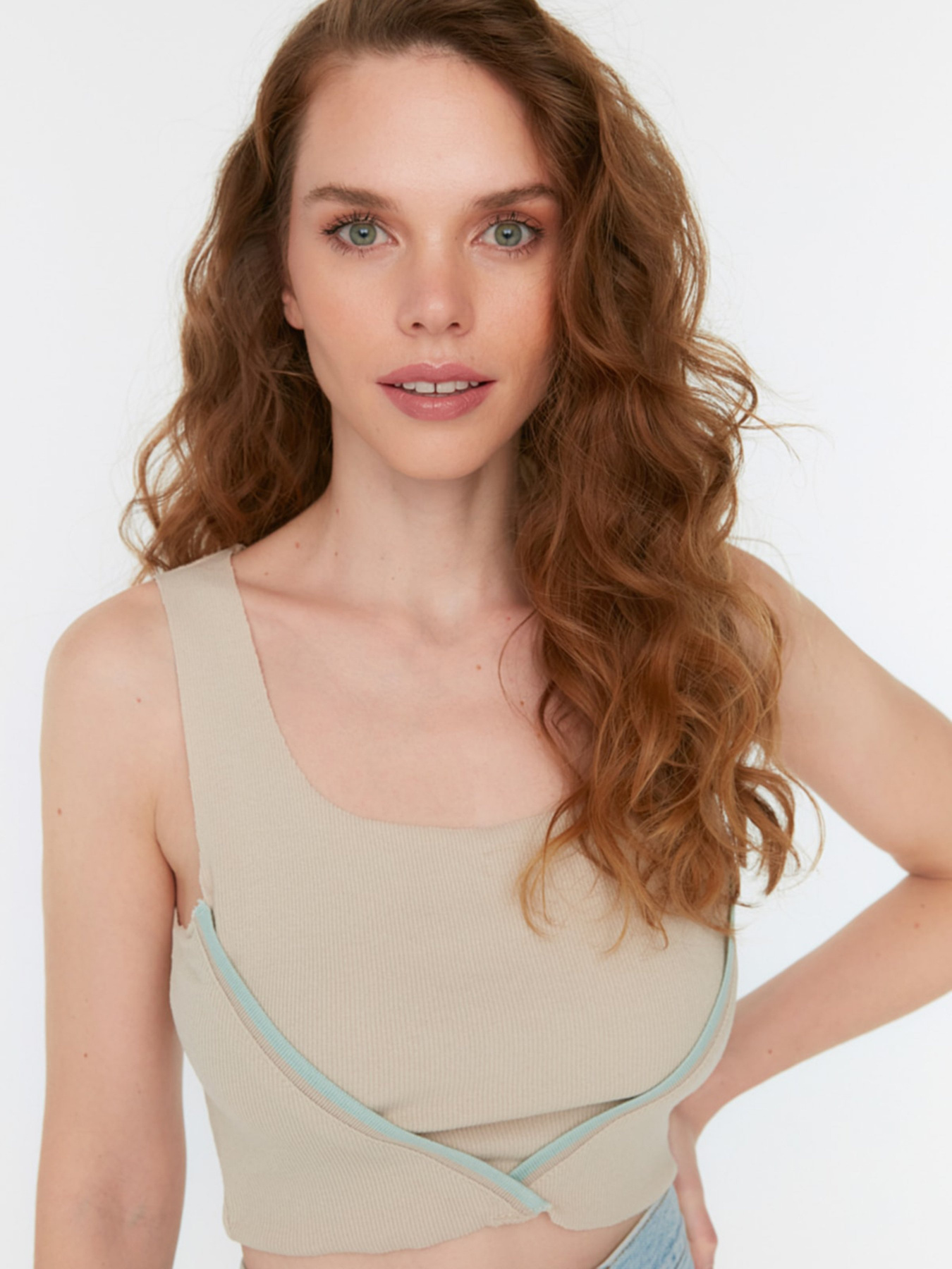 Топ Trendyol модель TWOSS22BZ0558/Acik Bej Фото