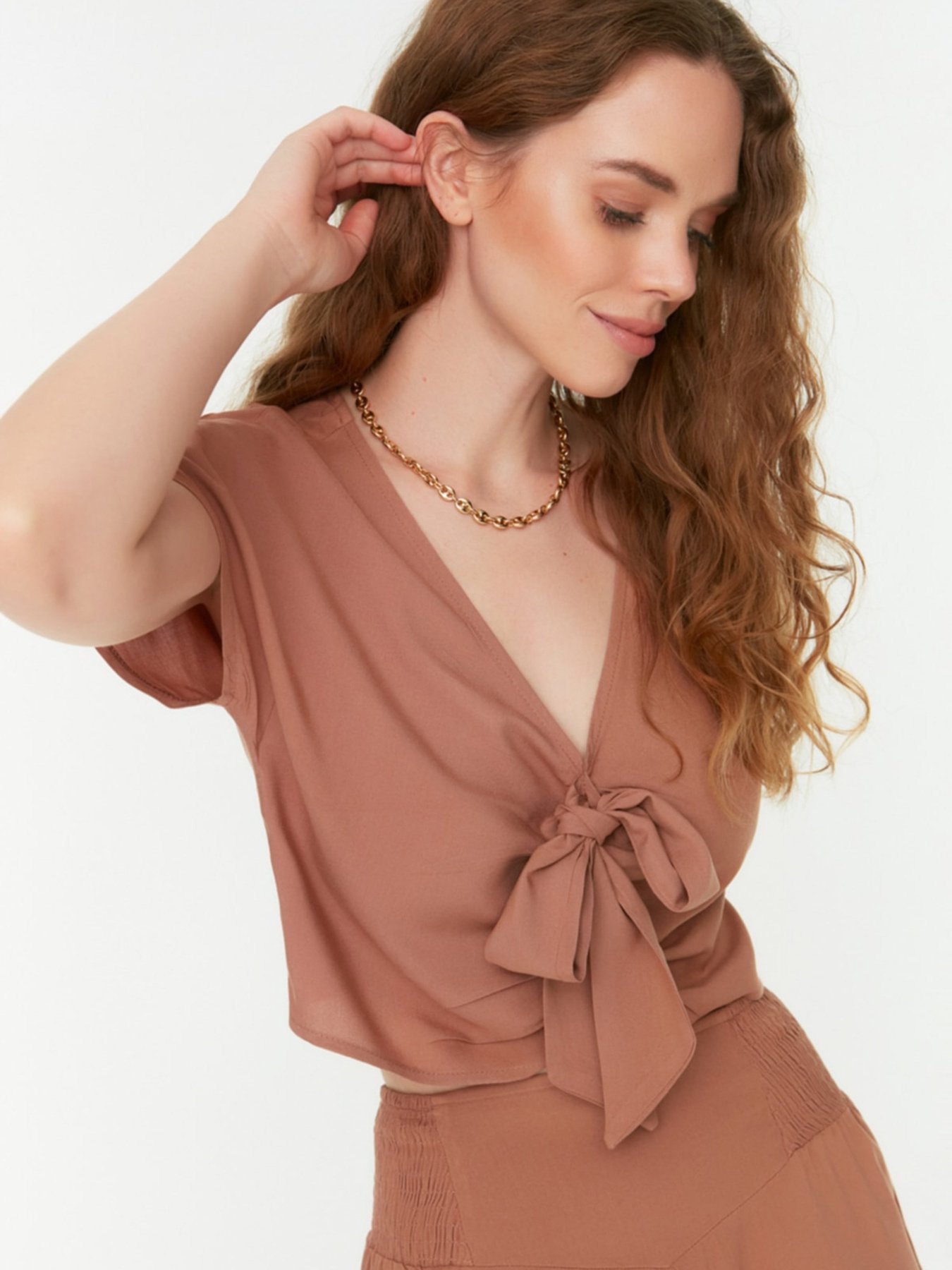 Блуза Trendyol модель TWOSS22BZ0669/Kahverengi Фото