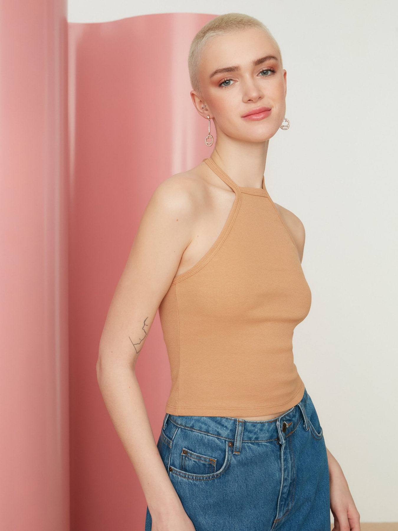 Топ Trendyol модель TWOSS22BZ0730/Bej Фото