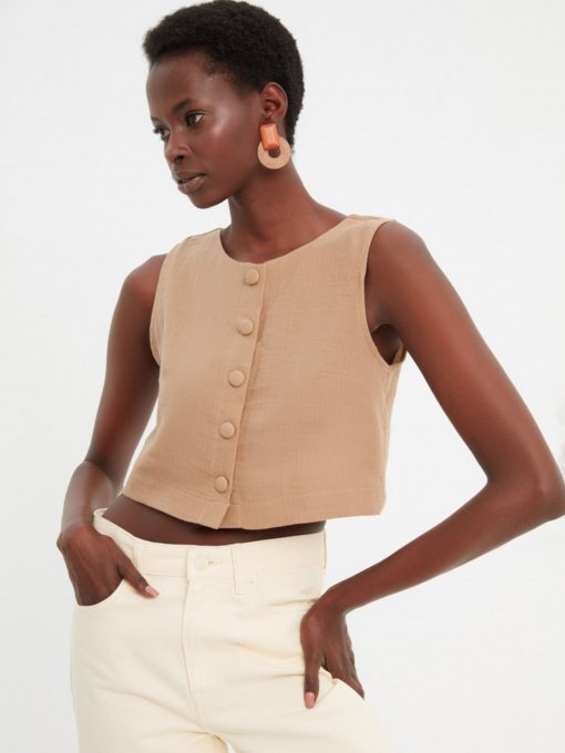 Топ Trendyol модель TWOSS22BZ0932/Camel Фото