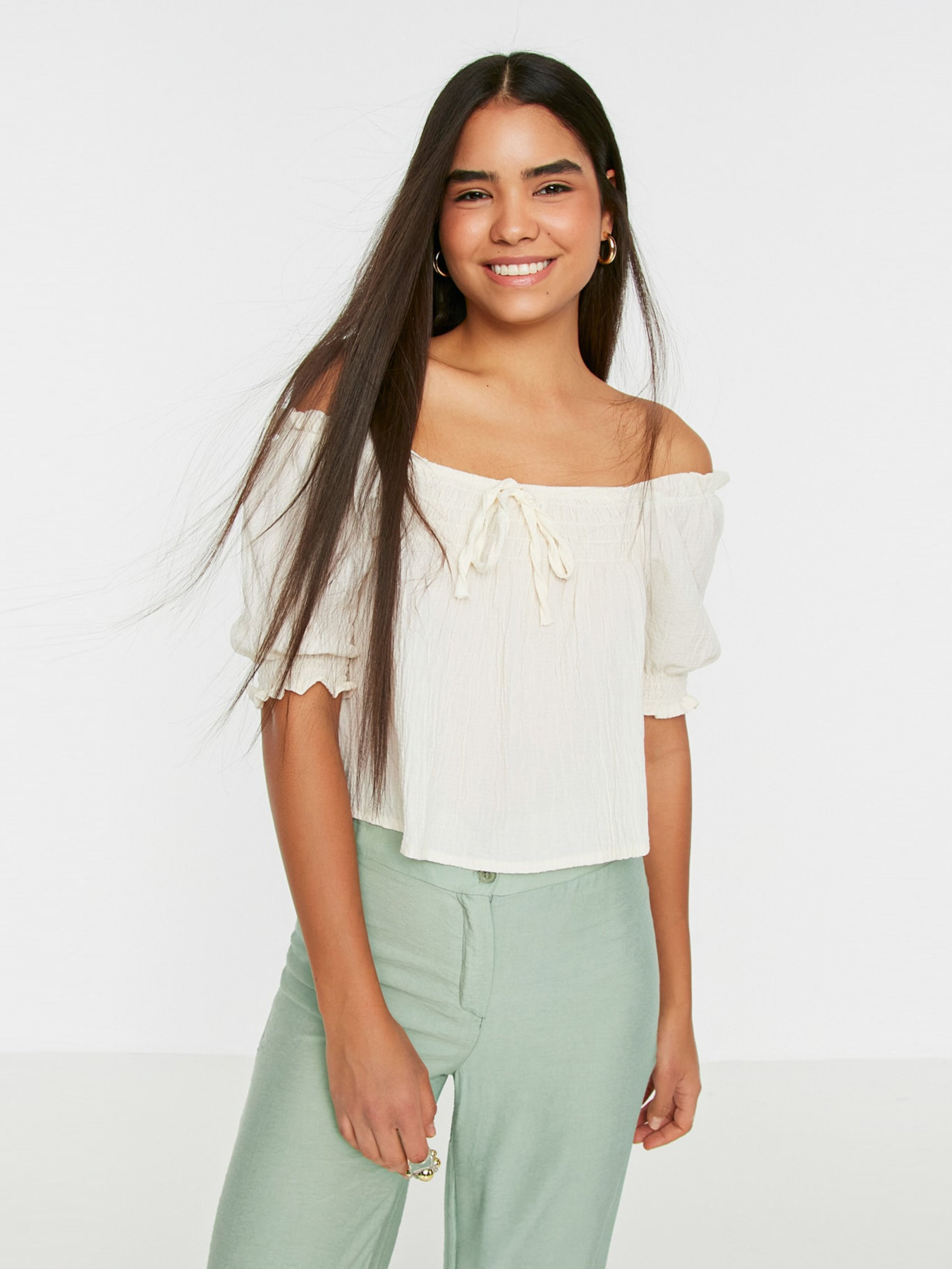 Блуза Trendyol модель TWOSS22BZ1020/Ekru Фото