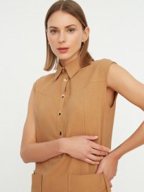 Сукня міні Trendyol модель TWOSS22EL1068/Camel Фото