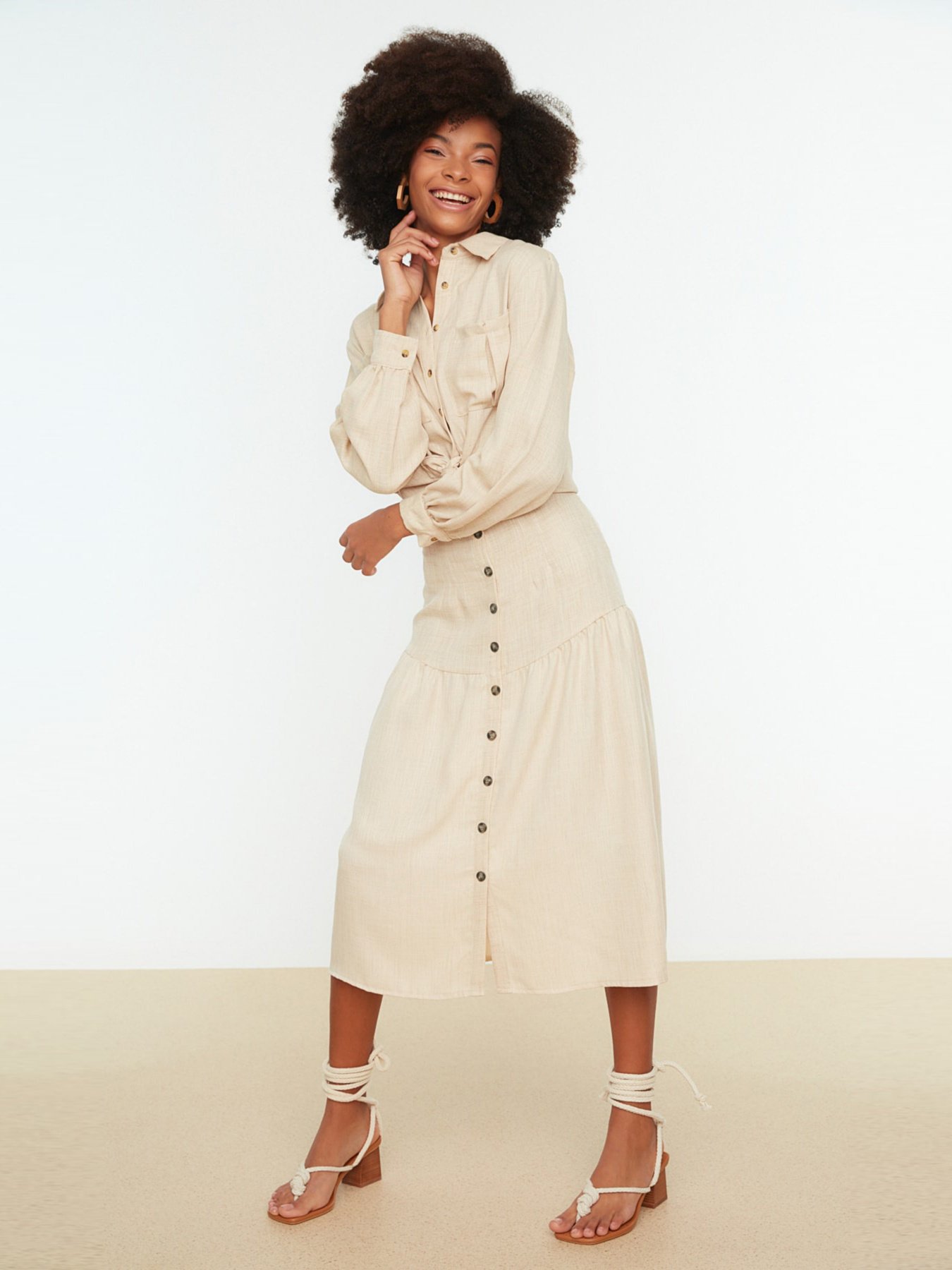 Спідниця міді Trendyol модель TWOSS22ET0106/Tas Фото