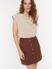 Платье мини Trendyol модель TWOSS22ET0415/Kahverengi Фото