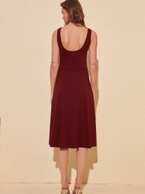 Платье миди Trendyol модель TWOSS19VG0202/Bordo Фото
