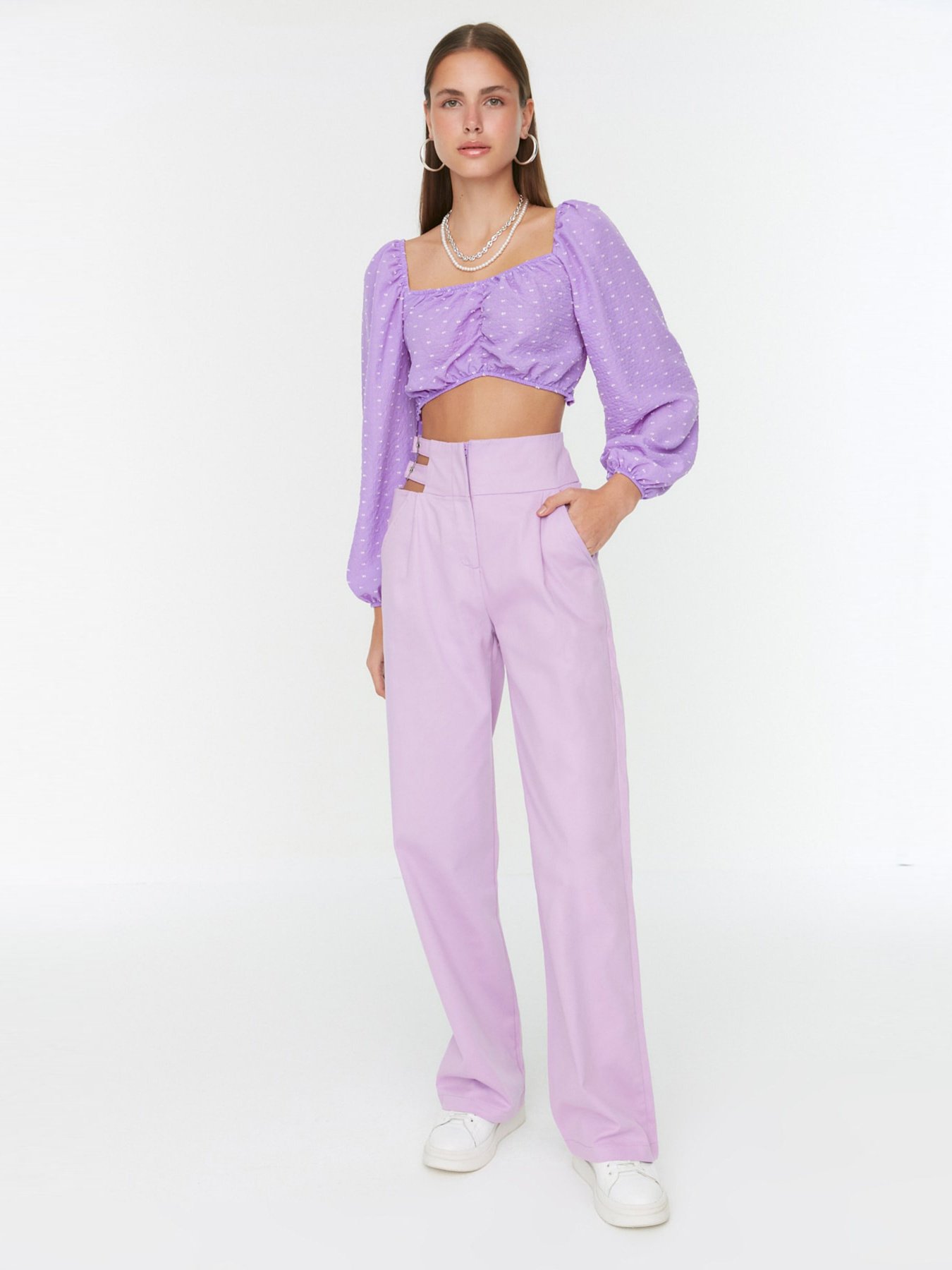 Штани палаццо Trendyol модель TWOSS22PL0406/Lila Фото