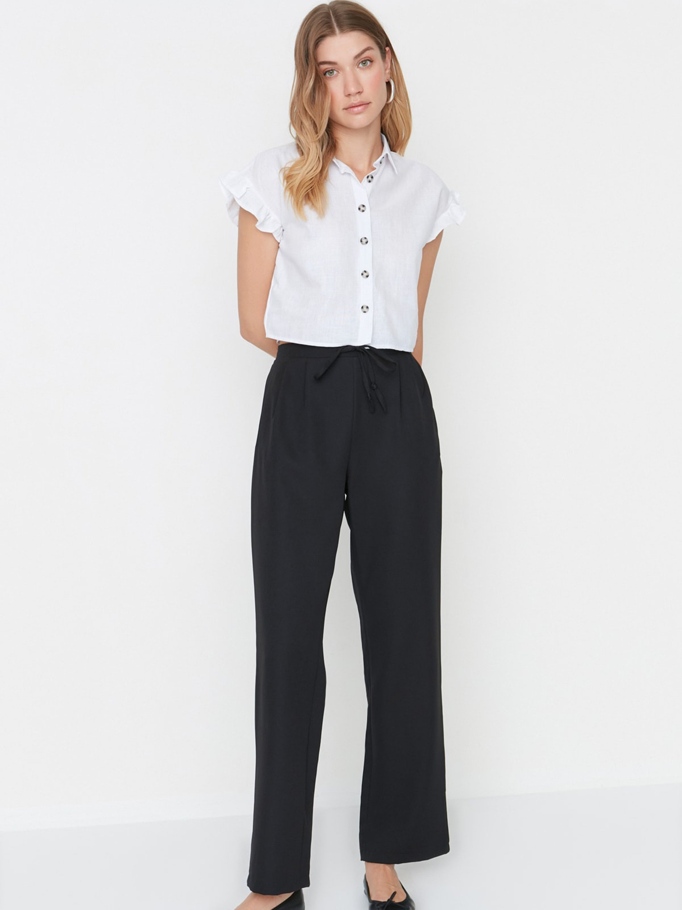 Класичні штани Trendyol модель TWOSS22PL0463/Siyah Фото