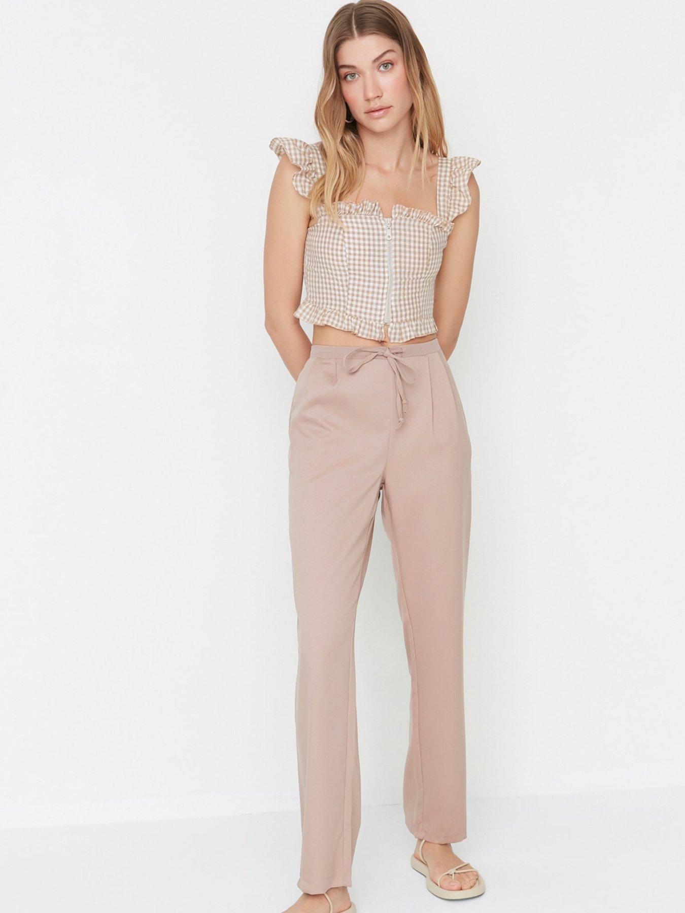 Штани повсякденні Trendyol модель TWOSS22PL0463/Vizon Фото