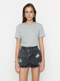 Джинсові шорти Trendyol модель TWOSS22SR00116/Siyah Джинсові шорти Trendyol модель TWOSS22SR00116/Siyah Фото
