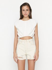 Джинсові шорти Trendyol модель TWOSS22SR00118/Ekru Фото