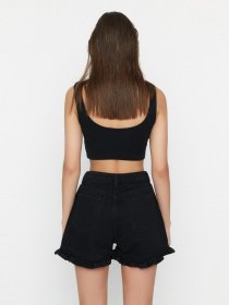 Шорти джинсові Trendyol модель TWOSS22SR00146/Siyah Фото