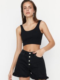 Шорти джинсові Trendyol модель TWOSS22SR00146/Siyah Фото