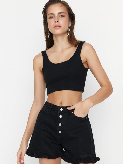 Шорти джинсові Trendyol Модель TWOSS22SR00146/Siyah Фото