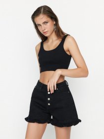 Джинсові шорти Trendyol модель TWOSS22SR00146/Siyah Фото