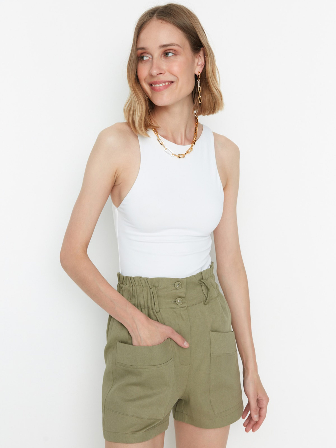 Шорти Trendyol модель TWOSS22SR0419/Acik Haki Фото