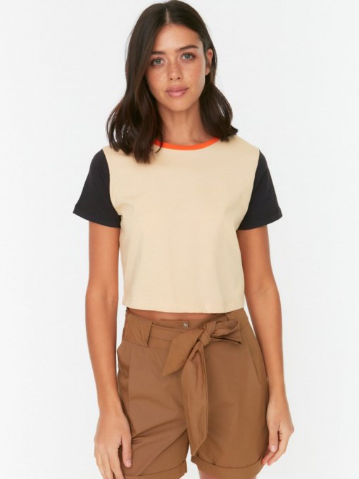 Футболка Trendyol модель TWOSS22TS1101/Bej Фото