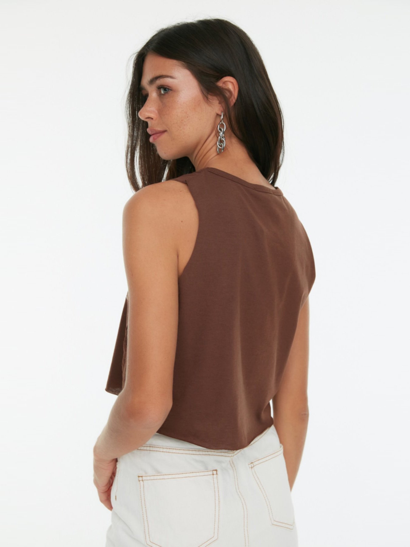 Футболка Trendyol модель TWOSS22TS1458/Kahverengi Фото