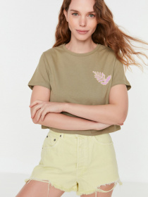 Футболка Trendyol модель TWOSS22TS2300/Haki Фото