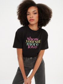 Футболка Trendyol модель TWOSS22TS2366/Siyah Фото