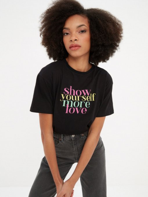 Футболка Trendyol модель TWOSS22TS2366/Siyah Фото