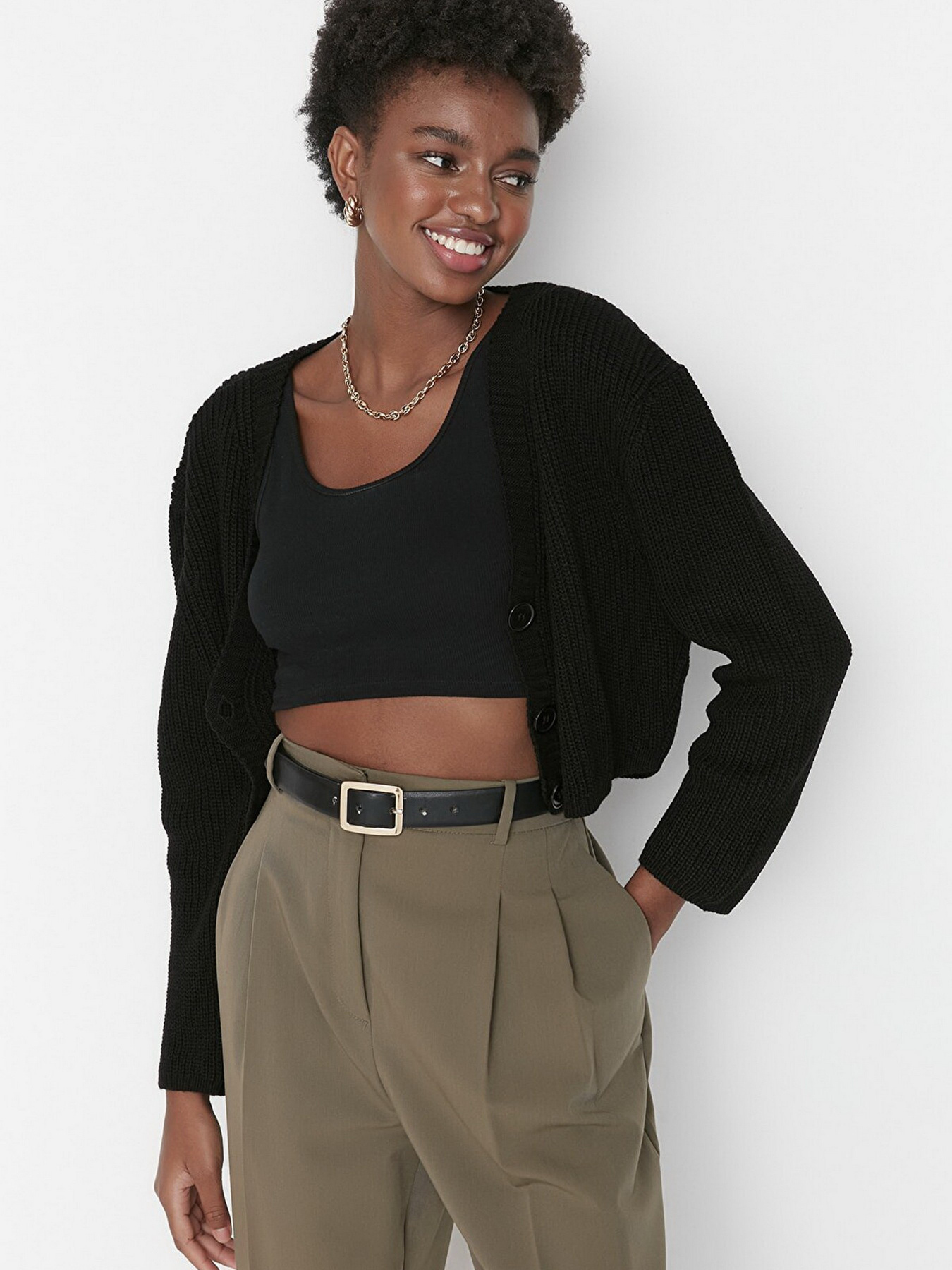 Кардиган Trendyol модель TWOAW23HI00376/Siyah Фото