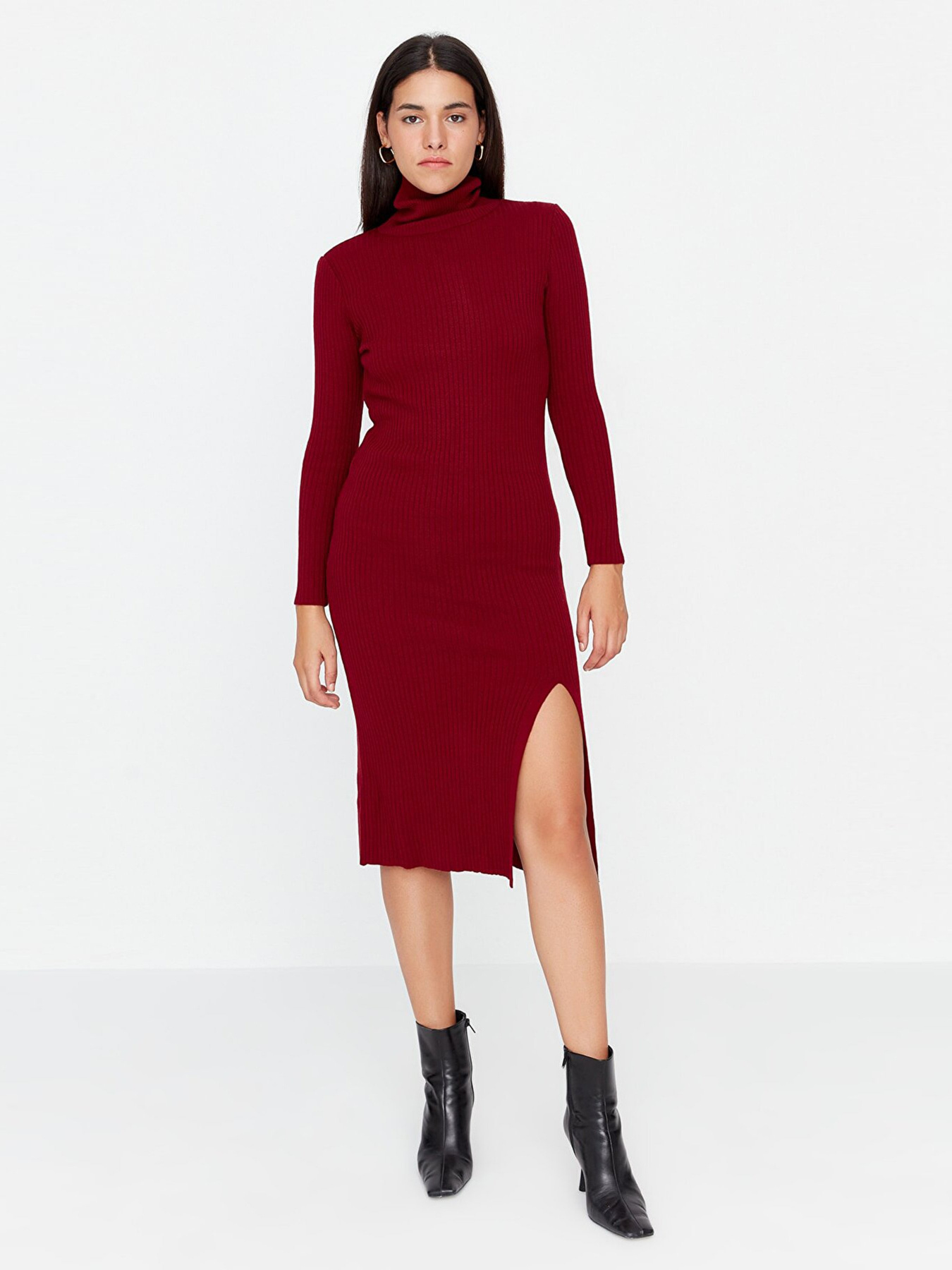 Сукня міді Trendyol модель TWOAW23EL00662/Bordo Фото