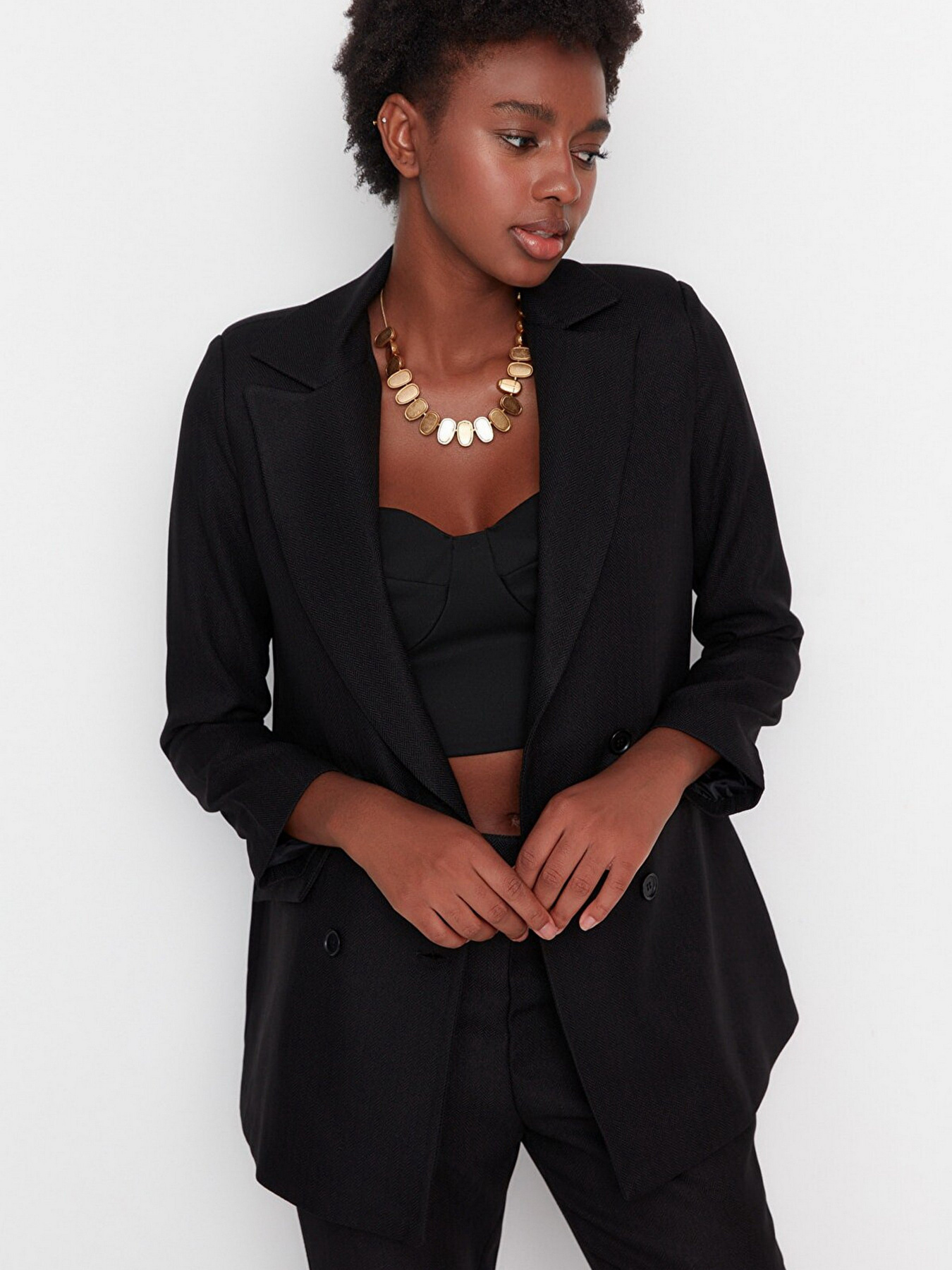 Пиджак Trendyol модель TWOAW23CE00033/Siyah Фото