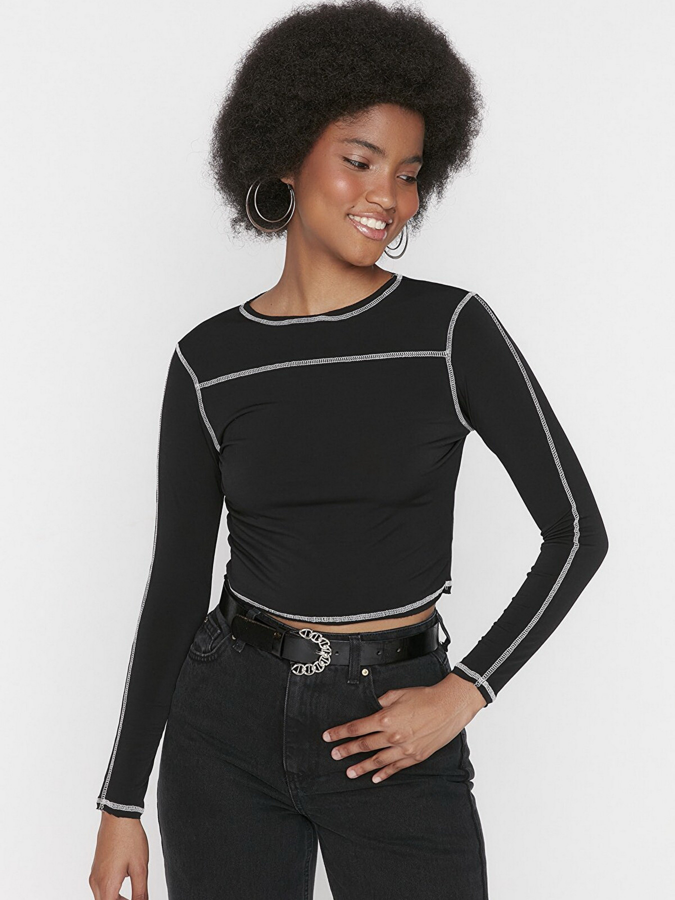 Лонгслив Trendyol модель TWOAW23BZ00255/Siyah Фото