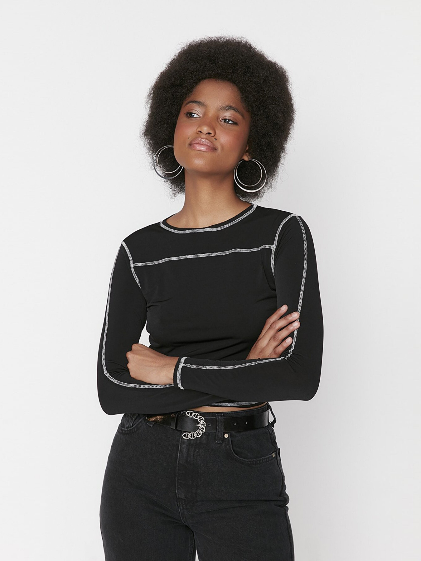 Лонгслив Trendyol модель TWOAW23BZ00255/Siyah Фото