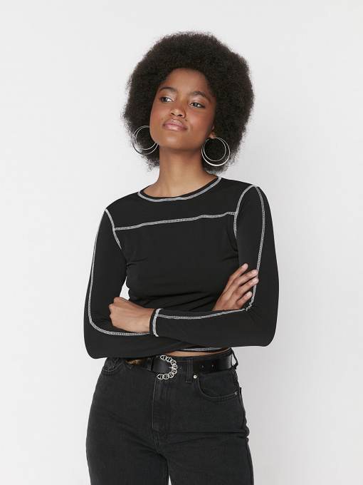 Лонгслів Trendyol модель TWOAW23BZ00255/Siyah Фото