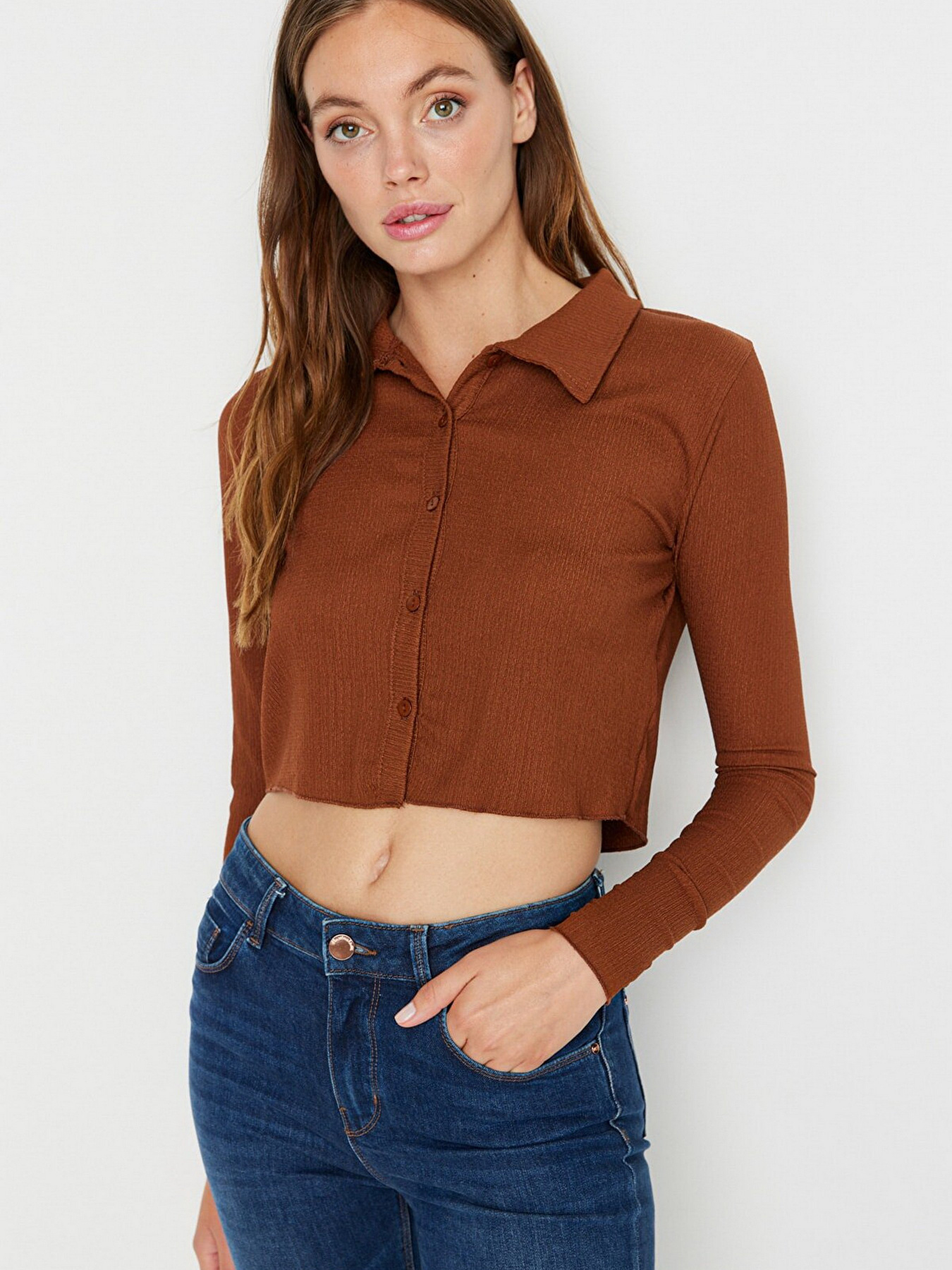 Топ Trendyol модель TWOAW22BZ0241/Kahverengi Фото