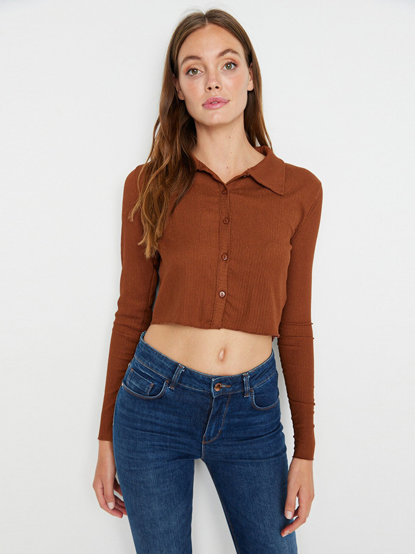 Топ Trendyol модель TWOAW22BZ0241/Kahverengi Фото