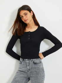 Набор лонгсливов Trendyol модель TWOAW22BZ0140/Siyah-Beyaz Фото