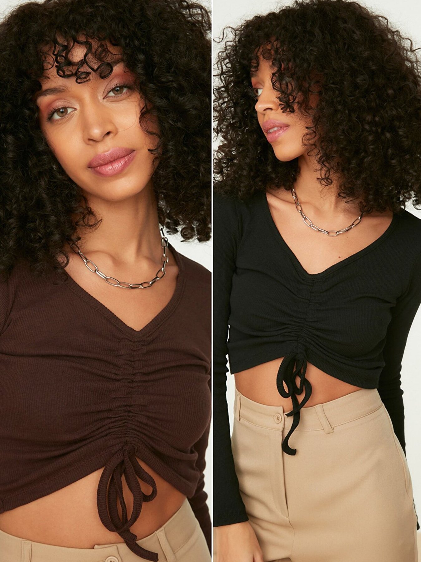 Топ Trendyol модель TWOAW22BZ0138/Siyah-Kahverengi Фото