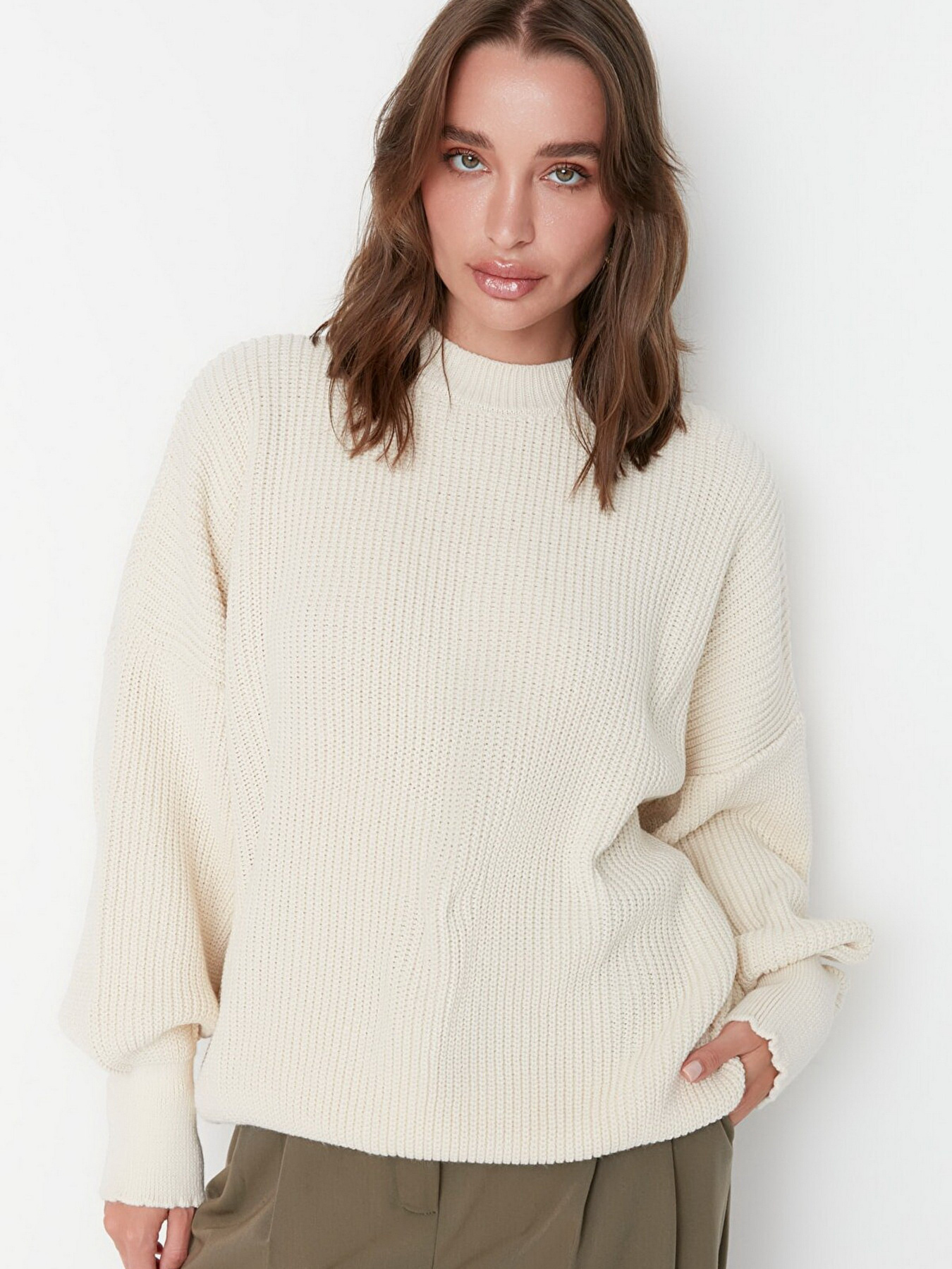 Джемпер Trendyol модель TWOAW23KZ01448/Ekru Фото
