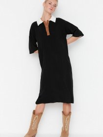 Сукня міді Trendyol модель TWOAW23KZ00932/Siyah Фото