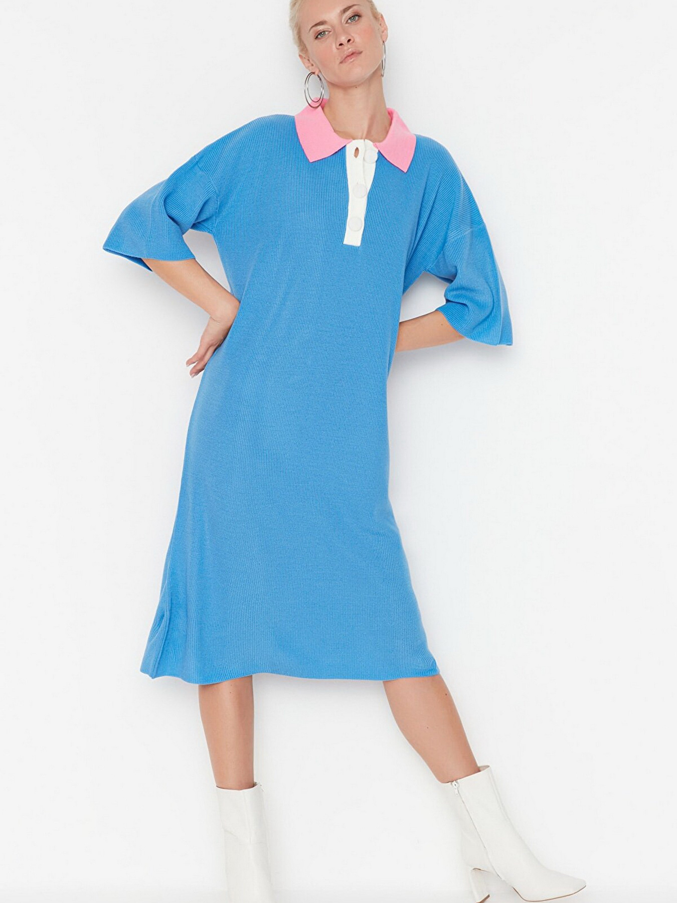 Сукня міді Trendyol модель TWOAW23KZ00932/Mavi Фото