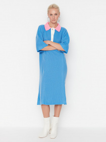 Сукня міді Trendyol модель TWOAW23KZ00932/Mavi Фото