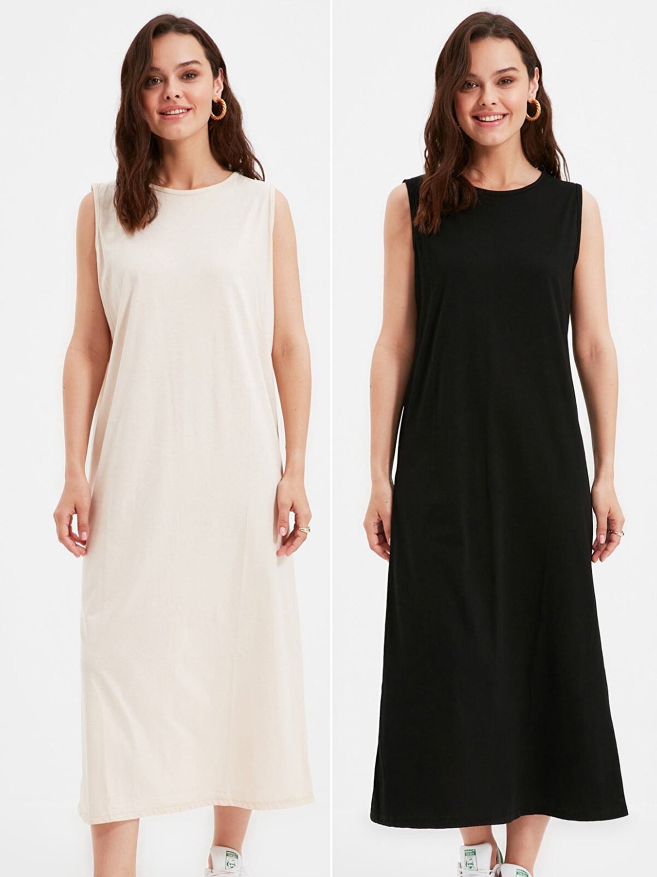 Платье макси Trendyol модель TCTAW22UK0110/Siyah-Ten Фото