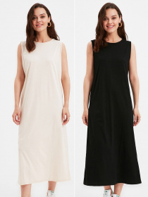 Платье макси Trendyol модель TCTAW22UK0110/Siyah-Ten Фото