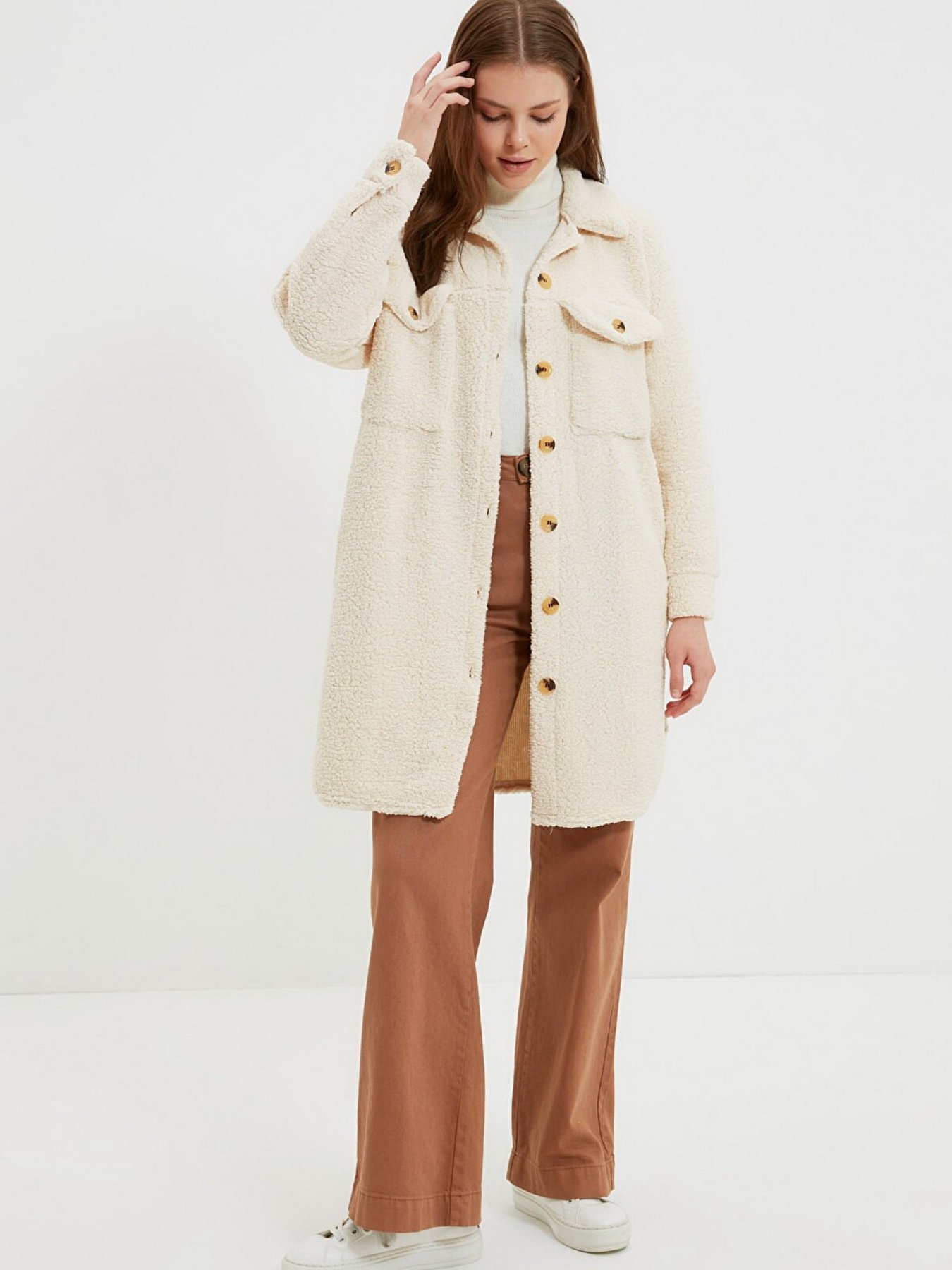 Куртка-сорочка Trendyol модель TCTAW22MT0007/Bej Фото